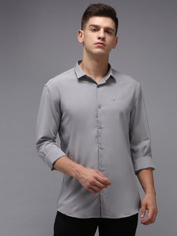 SHOWOFFFF - Men Grey Solid Slim Fit Shirt