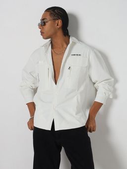 SHOWOFF - Edition Men White Solid Oversized Shirt
