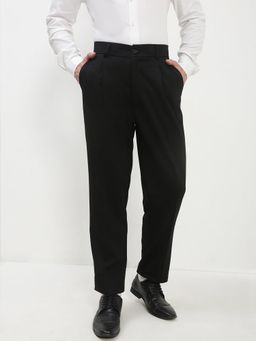 SHOWOFF - Men Black Solid Formal Trouser