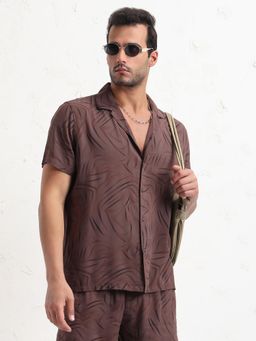 SHOWOFF - Mens Brown Printed Co-Ord (Set of 2)