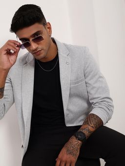 SHOWOFF - Men's Grey Single-Breasted Blazer