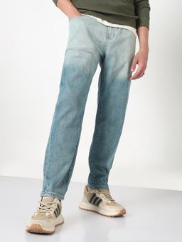 SHOWOFF - Mens Blue Slim Fit Ombre Jeans