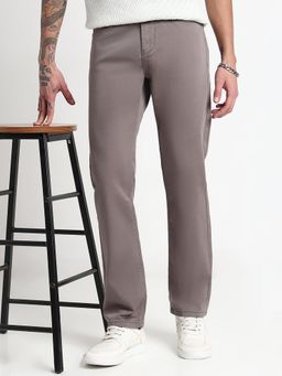 SHOWOFF - Mens Grey Solid Slim Fit Jeans
