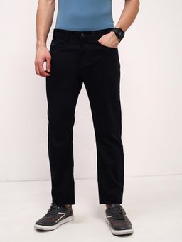 SHOWOFF - Mens Black Solid Slim Fit Jeans