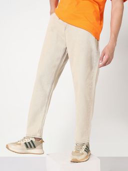 SHOWOFF - Mens Beige Tapered Fit Jeans
