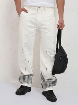 SHOWOFF - Mens White Relaxed Fit Jeans