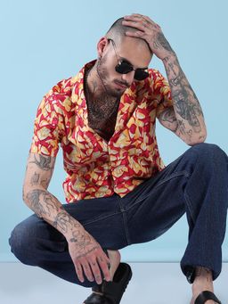 SHOWOFF - Men Multi-Color Cotton Abstract Shirt