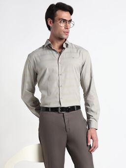 SHOWOFF - Men Grey Cotton Stripes Shirt