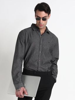 SHOWOFF - Men Grey Cotton Printed Shirt