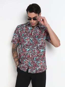 SHOWOFF - Men Multi-Color Cotton Abstract Shirt