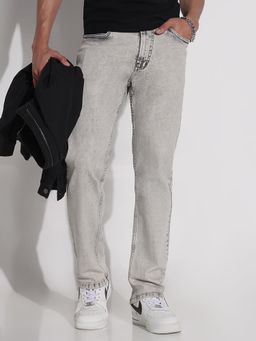 SHOWOFF - Edition Men's Grey Solid Slim Fit Jeans