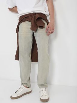 SHOWOFFFF - Edition Men's Blue Distressed Solid Straight Fit Jeans