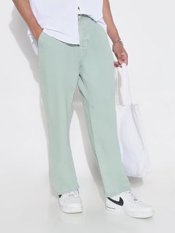 SHOWOFFFF - Edition Men's Teal Solid Straight Fit Jeans