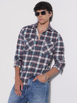 SHOWOFF - Mens Multi-Color Checked Full Sleeves Shirt