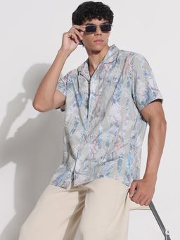 SHOWOFF - Mens Edition Multi-Color Printed Collar Relaxed Fit Shirt
