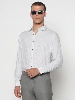 SHOWOFF - Men White Cotton Collar Neck Formal Shirt