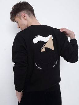 SHOWOFF - Edition Men's Black Embroidered Round Neck Sweatshirt