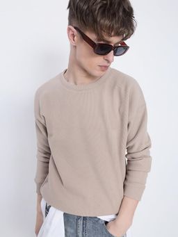 SHOWOFF - Edition Men's Beige Round Neck Sweatshirt