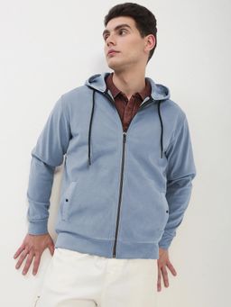 SHOWOFF - Men's Blue Zipper Hoodie