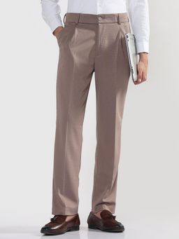 SHOWOFFFF - Edition Mens Brown Straight Fit Formal Trouser