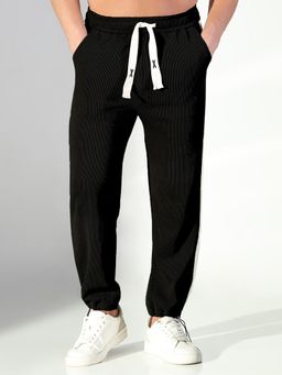 SHOWOFF - Edition Mens Black Corduroy Relaxed Fit Trouser