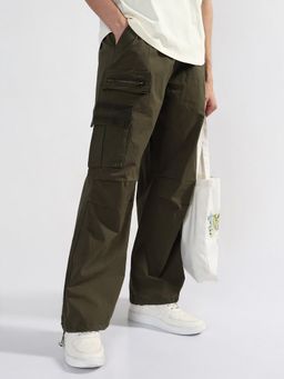SHOWOFF - Edition Mens Olive Baggy Fit Cargos
