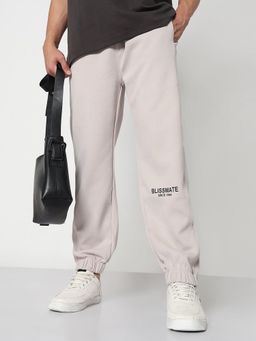 SHOWOFF - Mens Beige Relaxed Fit Joggers