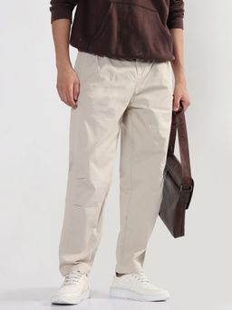 SHOWOFF - Edition Mens Cream Relaxed Fit Trouser