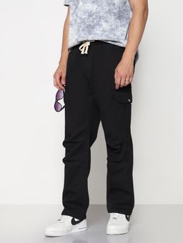 SHOWOFF - Edition Mens Black Relaxed Fit Cargos