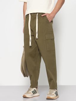 SHOWOFF - Edition Mens Olive Relaxed Fit Cargos