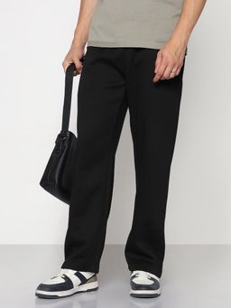 SHOWOFF - Edition Mens Black Straight Fit Trouser