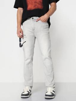 SHOWOFFFF - Men Grey Slim Fit Jeans