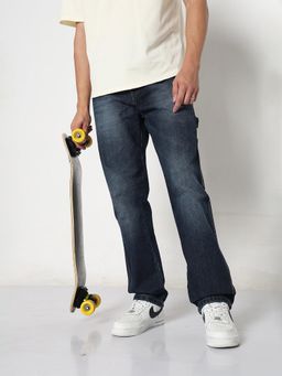 SHOWOFF - Men Navy Blue Relaxed Fit Jeans