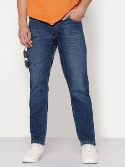 SHOWOFF - Men Navy Blue Slim Fit Jeans