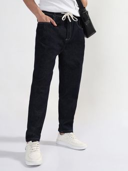SHOWOFF - Men Navy Blue Straight Fit Jeans