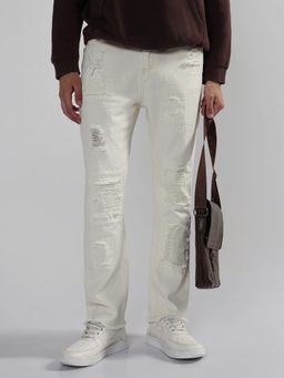 SHOWOFF - Men White Slim Fit Distressed Jeans