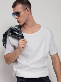SHOWOFFFF - Men White Round Neck Regular Fit T-Shirt