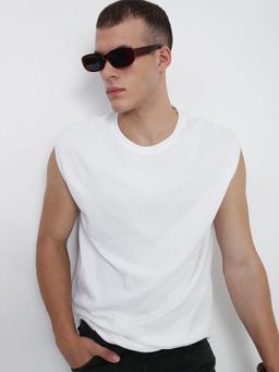 SHOWOFF - Men White Round Neck Regular Fit T-Shirt