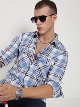 SHOWOFF - Men Blue Checks Shirt