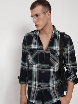 SHOWOFFFF - Men Black Checks Shirt