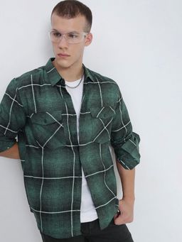 SHOWOFF - Men Green Checks Shirt