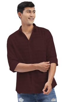 SHOWOFF - Men Maroon Stripes Shirt