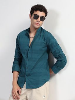 SHOWOFFFF - Men Green Stripes Shirt