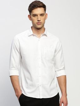 SHOWOFF - Men White Solid Shirt