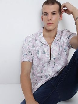 SHOWOFF - Men Pink Abstract Shirt