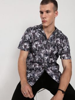SHOWOFF - Men Brown Abstract Shirt