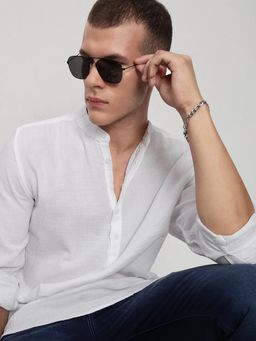 SHOWOFF - Men White Solid Shirt