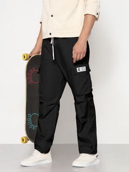 SHOWOFF - Edition Men's Black Straight Fit Cargos