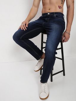 SHOWOFFFF - Men Navy Blue Straight Fit Jeans