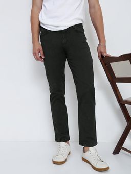 SHOWOFFFF - Men Olive Slim Fit Jeans
